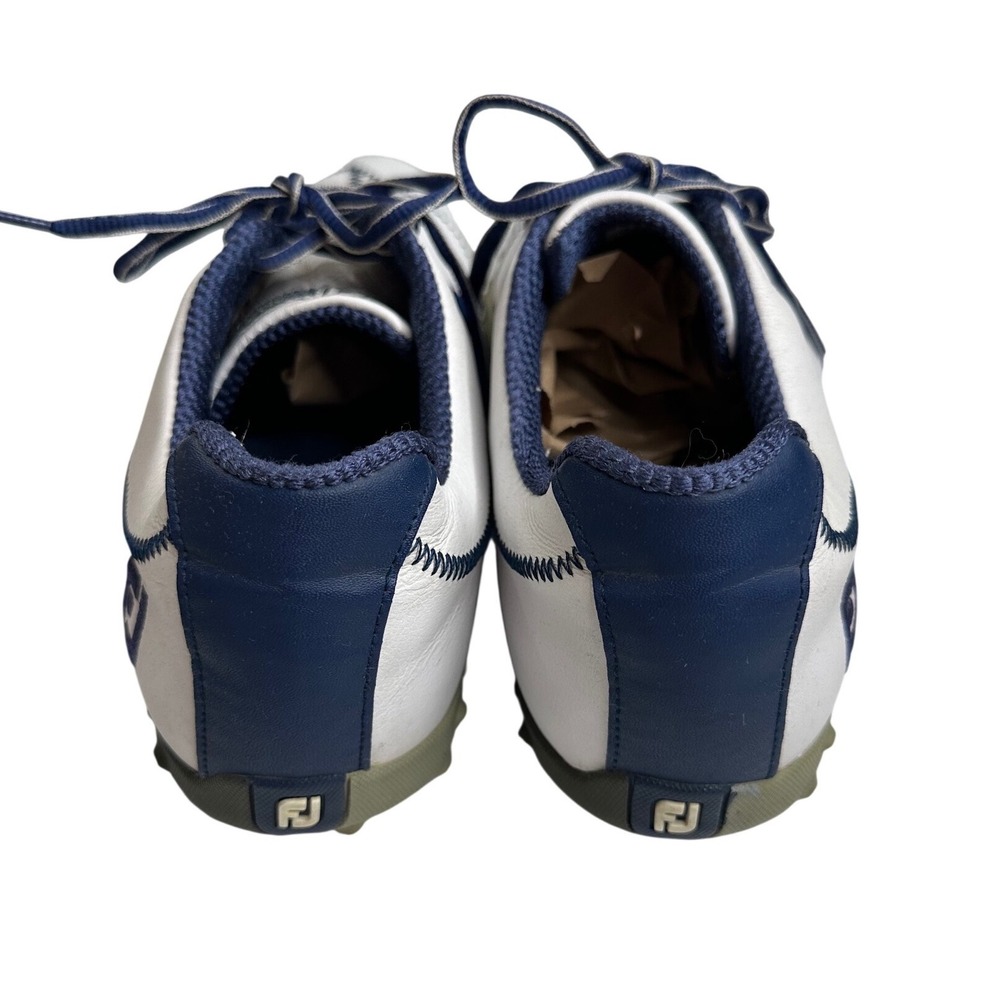 FootJoy M Project‎ Spikeless Golf Shoes Mens 10M White Blue Leather 55213 - Picture 5 of 8